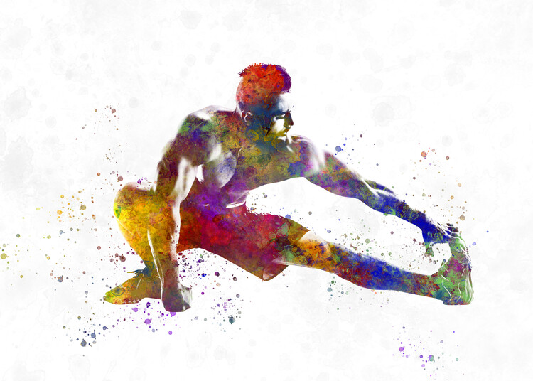 Poster Fitness exercise in watercolor