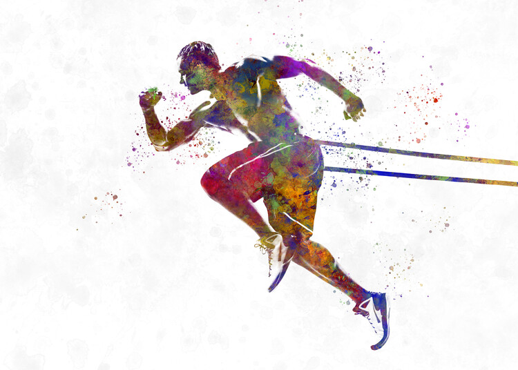 Quadro su tela Fitness exercise in watercolor
