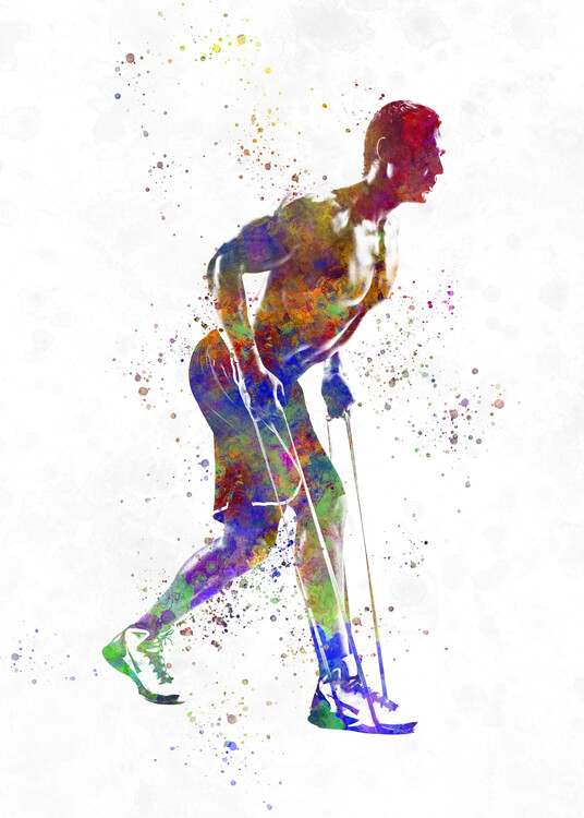 Juliste Fitness exercise in watercolor