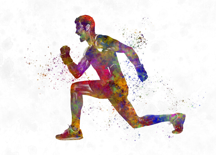 Canvas-taulu Fitness exercise in watercolor