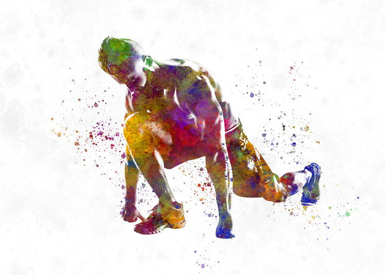Juliste Fitness exercise in watercolor