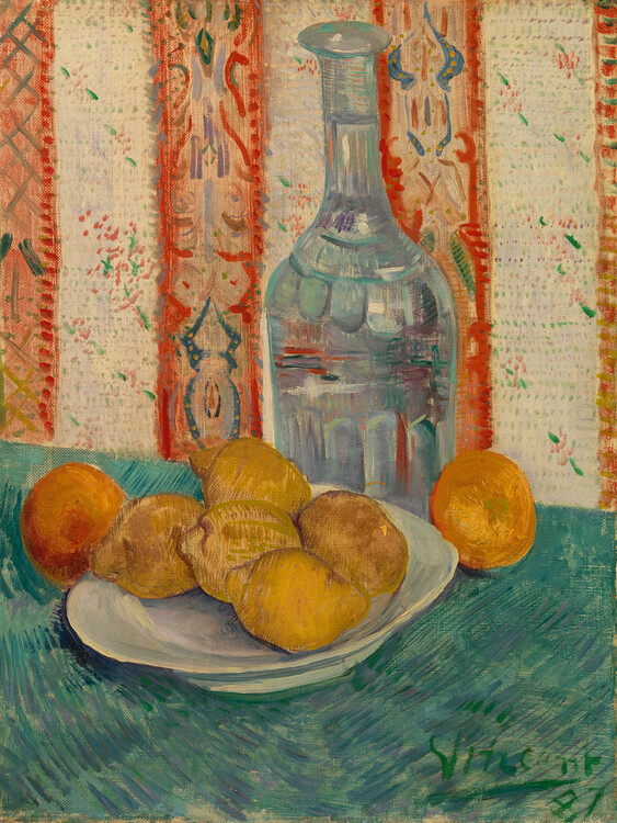 Canvas Print Carafe and Dish with Citrus Fruit (Oranges & Lemons) - Vincent van Gogh