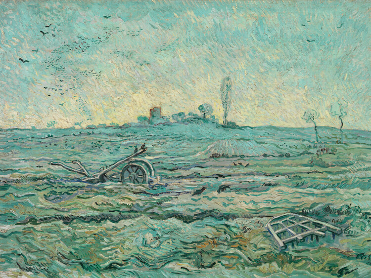 Poster Snow-Covered Field with a Harrow (after Millet)