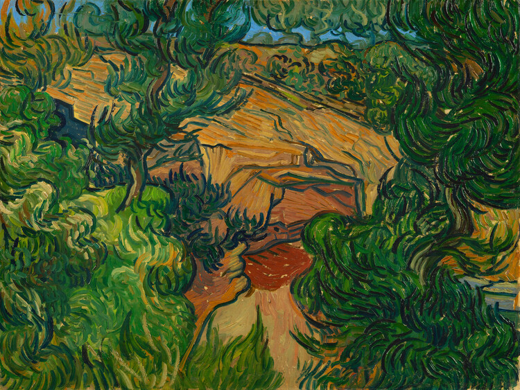 Sticker Entrance to a Quarry (Vintage Landscape) - Vincent van Gogh