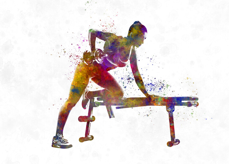 Canvas-taulu Fitness exercise in watercolor