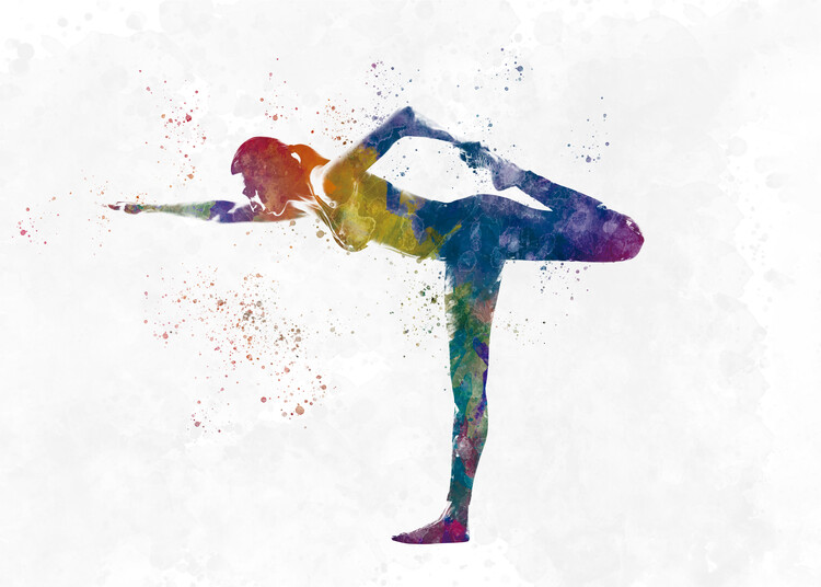 Juliste Fitness exercise in watercolor