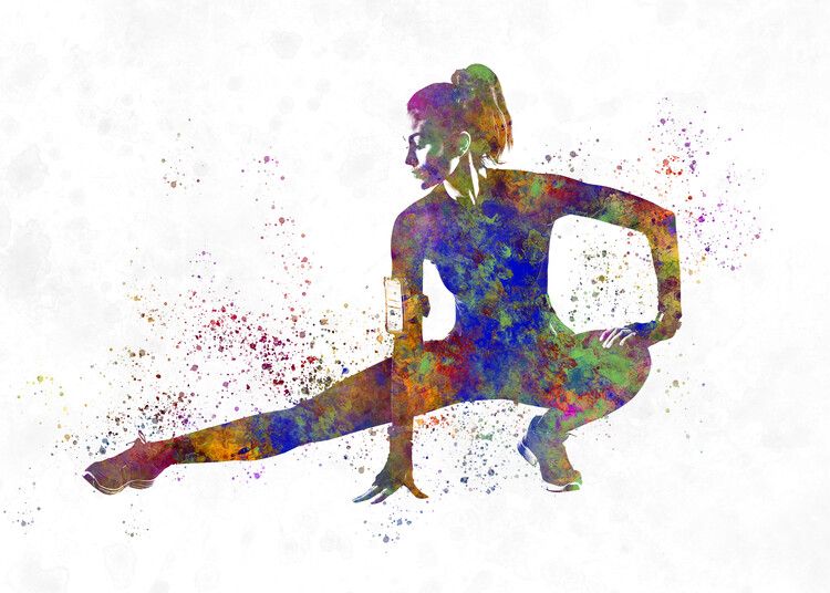 Canvas-taulu Fitness exercise in watercolor
