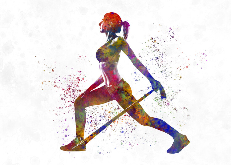 Juliste Fitness exercise in watercolor