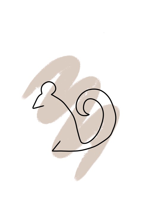 Poster Line art squirrel