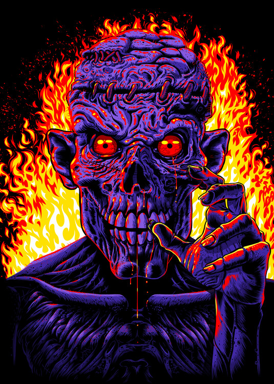 Poster Zombie on fire