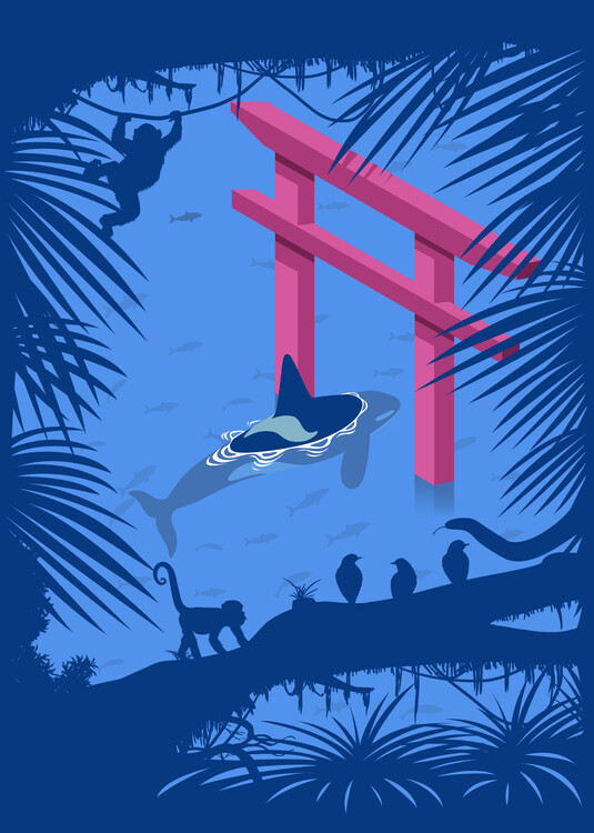 Плакат Whale under the Torii