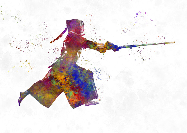 Juliste Watercolor martial art-kendo