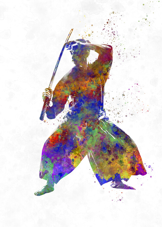 Juliste Watercolor martial art-kendo