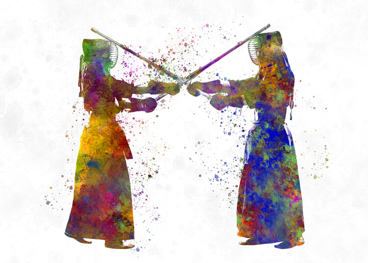 Juliste Watercolor martial art-kendo