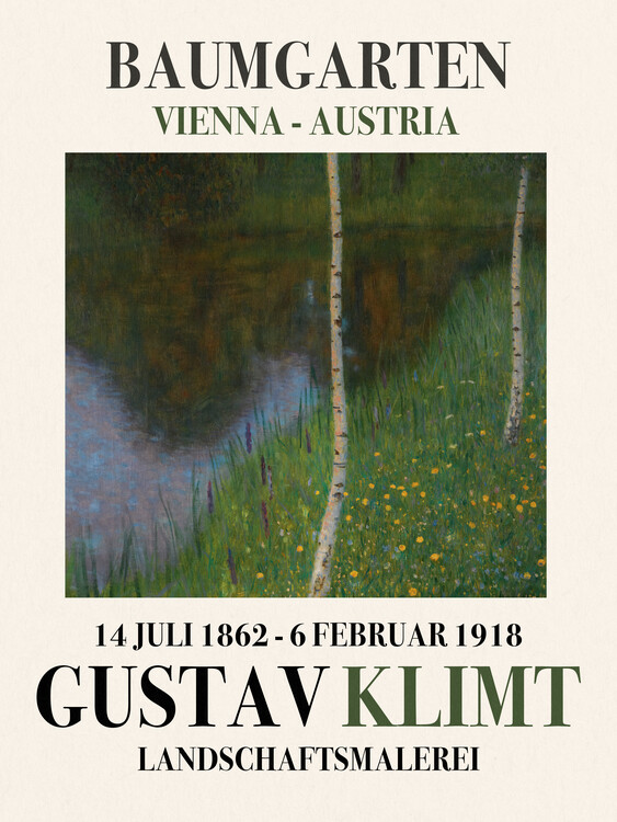Poster Lakeshore with Birches (Special Edition Landscape) - Gustav Klimt