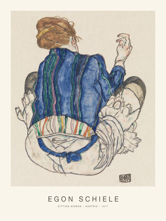 Poster Sitting Woman (Special Edition Female Portrait) - Egon Schiele