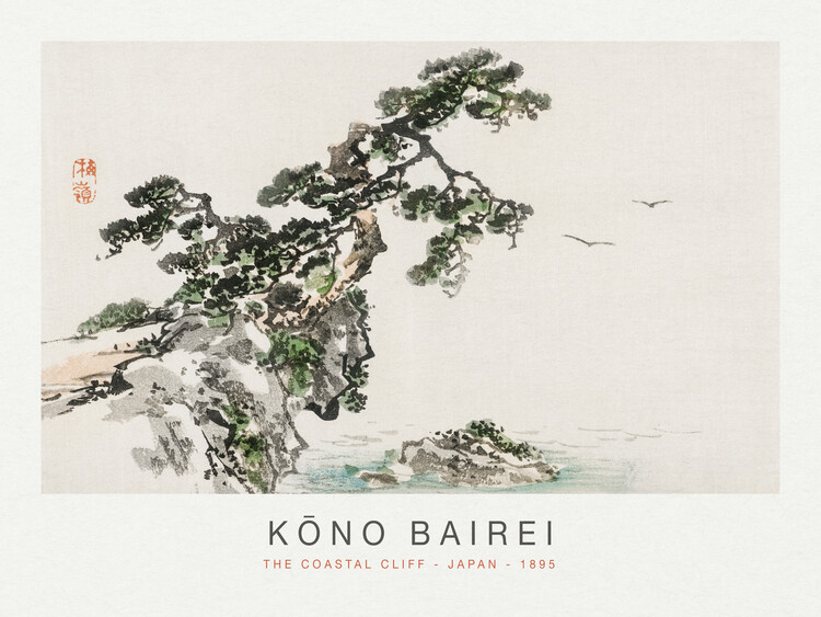 Plakát The Coastal Cliff (Special Edition Japandi) - Kōno Bairei