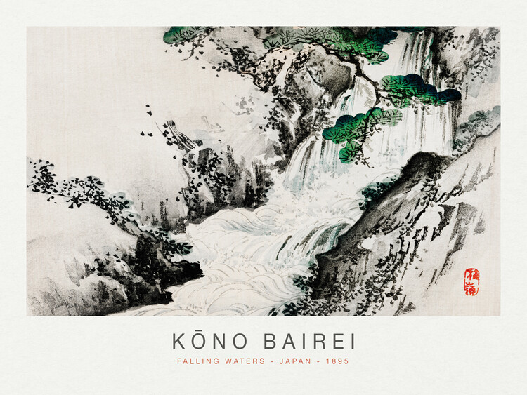 Canvas Print Falling Waters (Special Edition Japandi) - Kōno Bairei