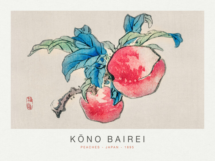 Poster Peaches (Special Edition Japandi) - Kōno Bairei