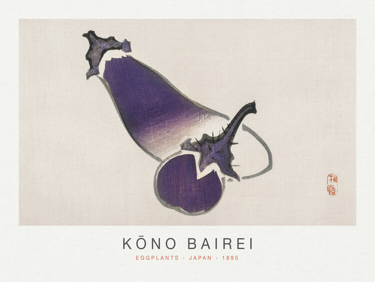 Poster Eggplants (Special Edition Japandi) - Kōno Bairei