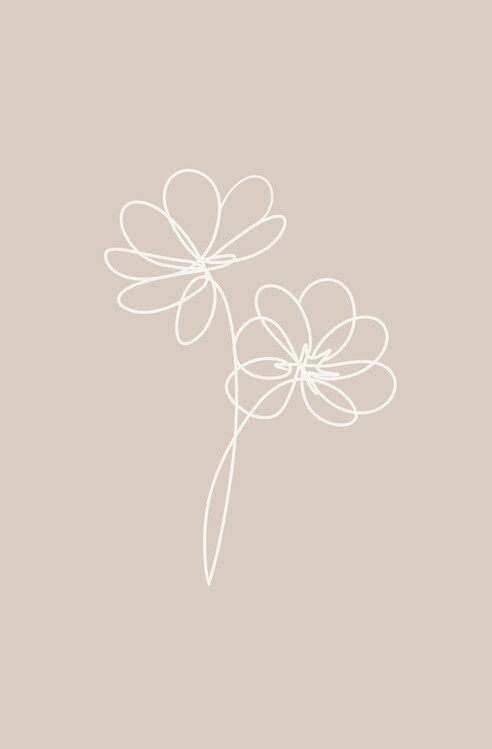 Poster Line art flowers