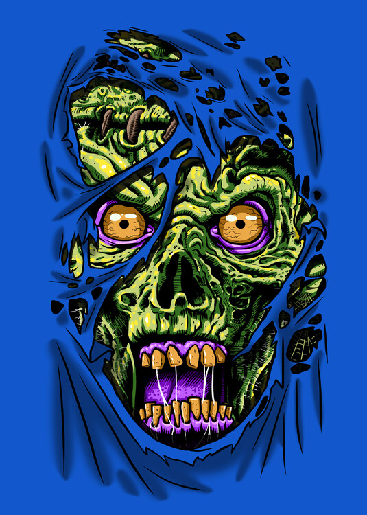 Poster Zombie breaking the poster