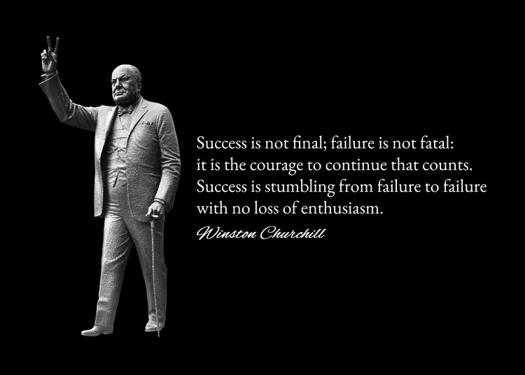 Plakát Winston Churchill Success Quote