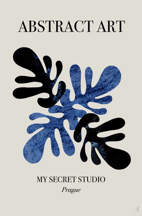Плакат Abstract blue leaves