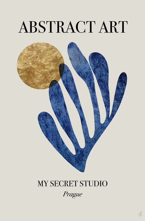 Плакат Abstract blue leaf