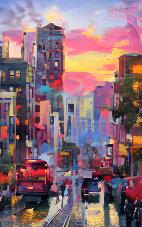 Плакат Colorful San Francisco streets