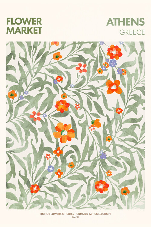 Poster Emel Tunaboylu - Flower Market Athens