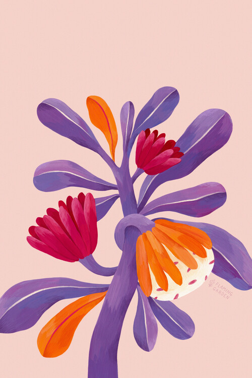 Poster Flaming Garden - Fantasy Plant