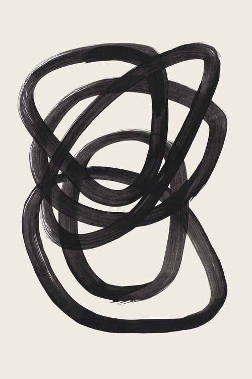 Poster Ejaaz Haniff - Black Ink Spirals