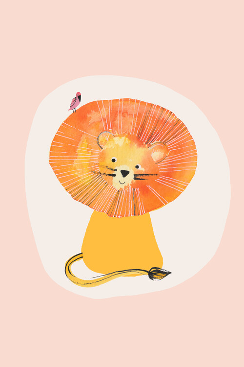 Poster Lisa Dolson - Lion with a Bird