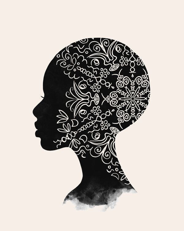 Poster Afro woman with mandala