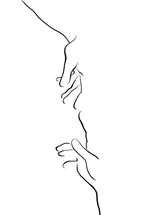 Poster Touching hands
