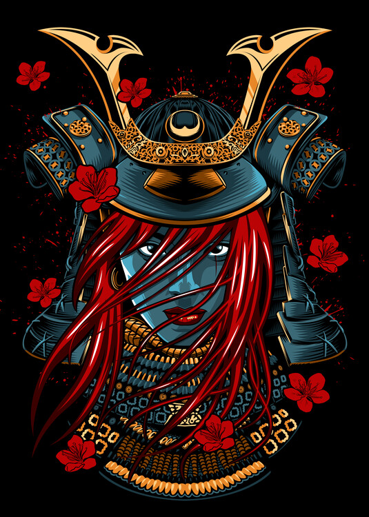 Плакат redhead girl Samurai