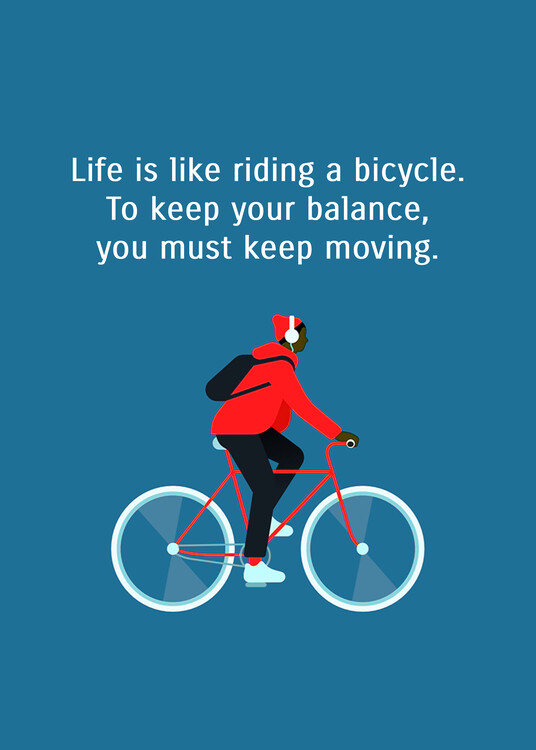Canvas Print Bicycle Balance - Albert Einstein