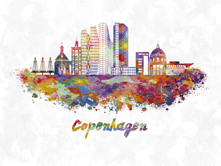 Juliste Copenhagen watercolor