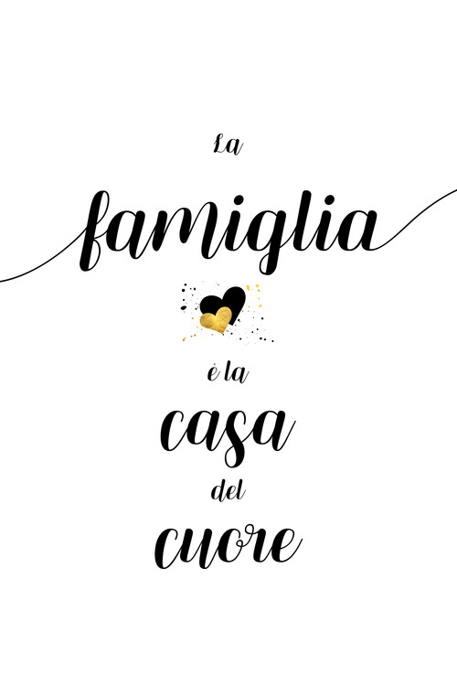 Poster The family is the home of the heart - Italian