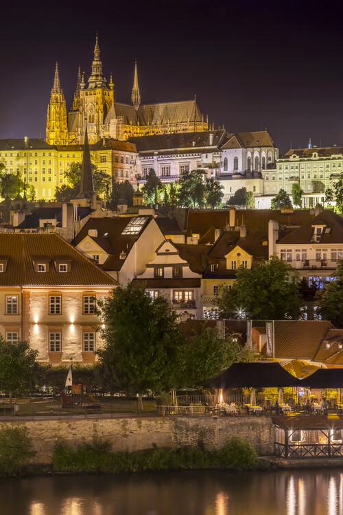 Poster Prague Castle and St. Vitus Cathedral at night