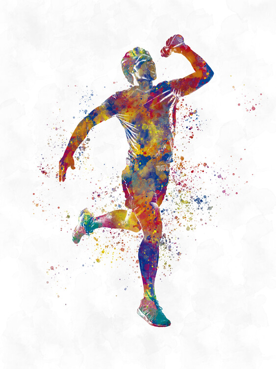 Poster Watercolor runner athlete