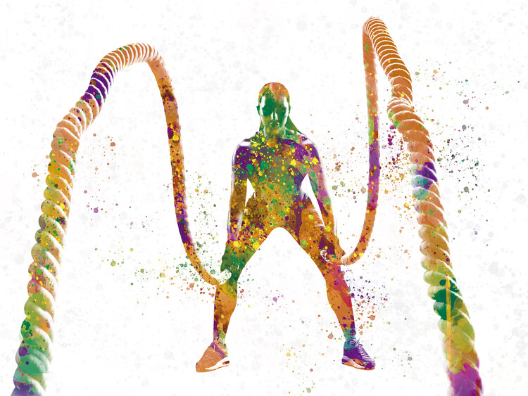 Poster Fitness in watercolor