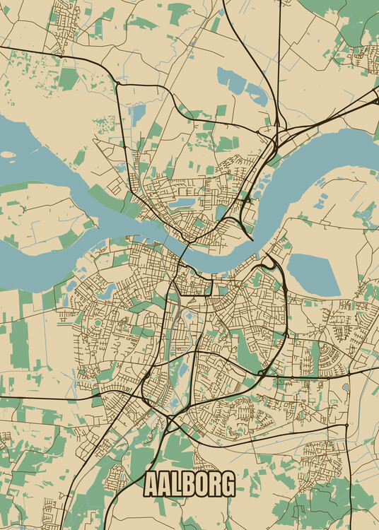 Plakát City map of Aalborg, Denmark