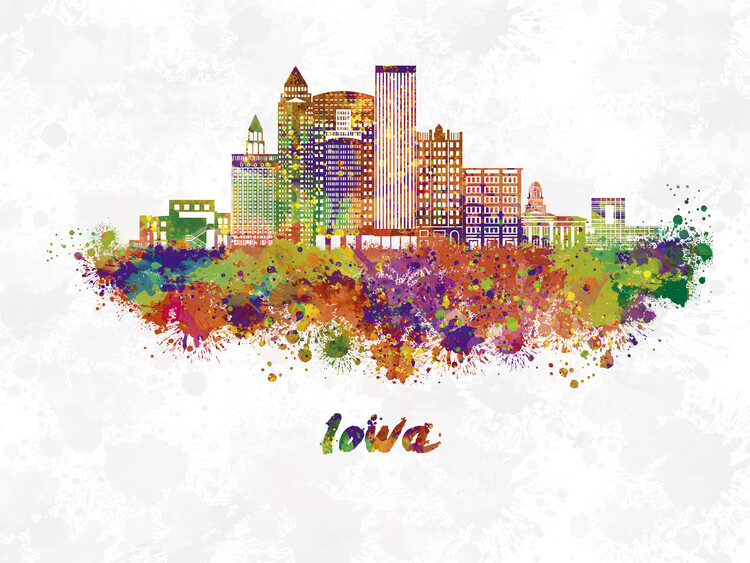 Плакат Iowa skyline