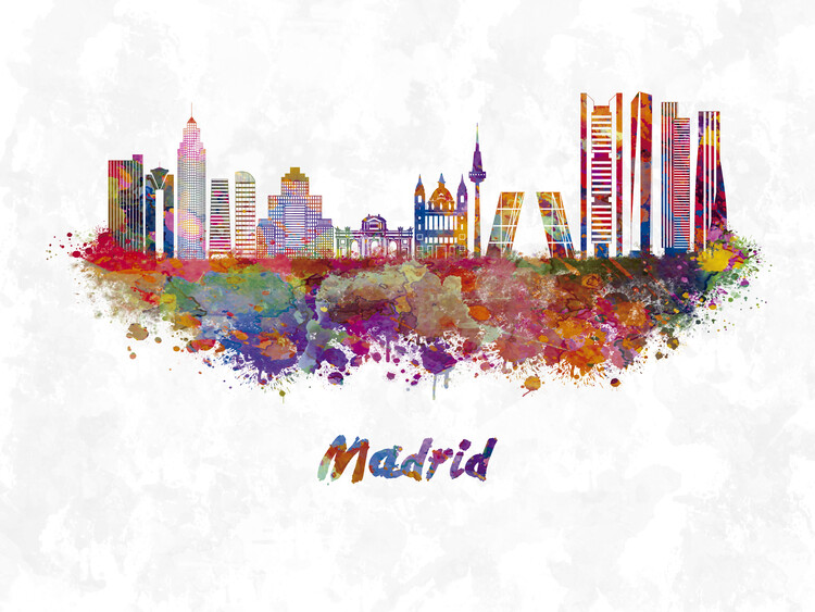 T-shirt Madrid skyline