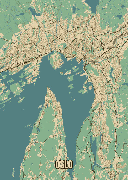 Plakát City map of Oslo, Norway