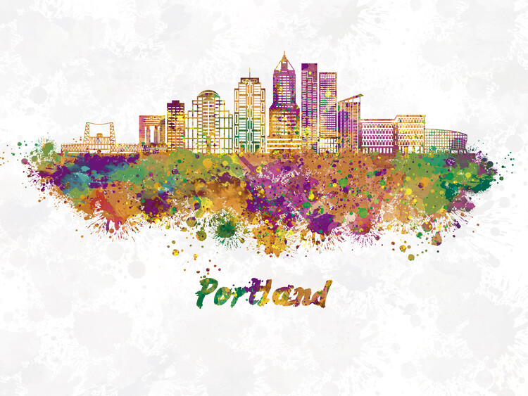 Poster Portland skyline