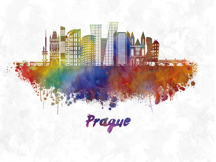 Poster Prague skyline