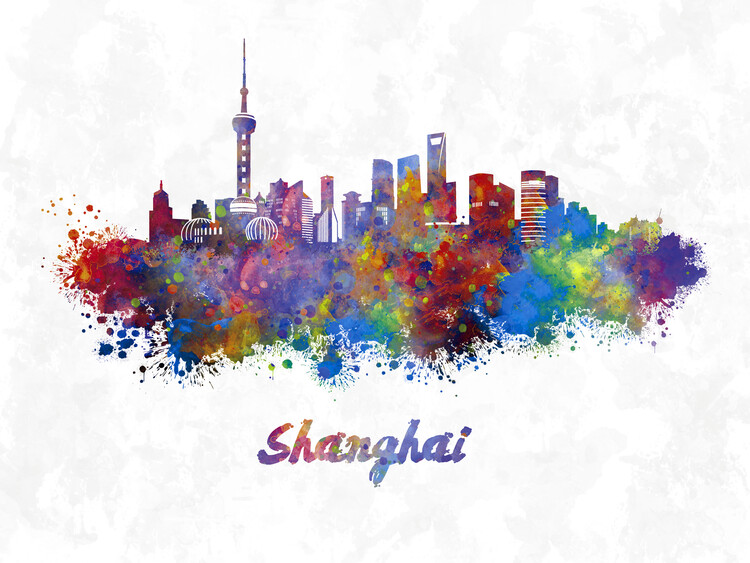 Poster Shanghai skyline
